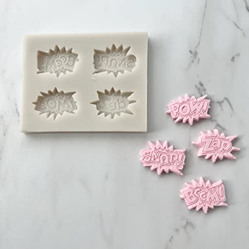 Boom Zap Phrase Mold For Cupcakes, Cakepops, Chocolate Strawberries, Pretzels And Rice Krispies