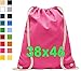 Sacca in cotone da palestra, Zaino borsa in tessuto, borsa in cotone, borsa in juta Borsa in tessuto omologata OEKO-TEX® (rosa, 38 x 46 cm)