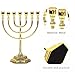 FOMIYES 7 Branch Menorah Candle Holder Hanukkah Candle Stand Jerusalem Candlestick Centerpiece for Jewish Holiday Party Decor Golden 17x13.5cm