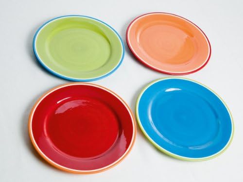 BRANDANI 57149 Ironstone Dinner Plate Set, Multi-Colour