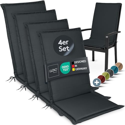 LILENO HOME Gartenstuhl Auflagen Bequeme Liegen als Sitzauflagen für Gartenmöbel - Stuhlkissen für Gartenstühle und Klappstühle Miami