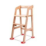 Mitwachsen mit Ihrem Kind: Der Abstand zwischen Sitzbrett und Sockel lässt sich bis zu einer maximalen Breite von 29 cm verstellen, danach um 10 cm. Babys oder Kleinkinder können ihre Füße ganz einfach flach auf das Trittbrett stellen und ihre Beine gerade und die Knie im 90-Grad-Winkel halten.