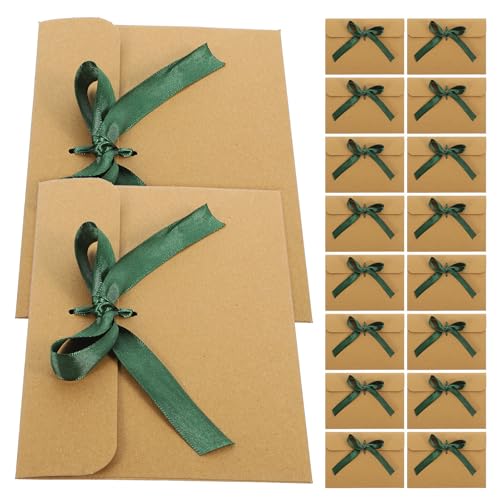 Sobres resistentes kraft verde vintage 50 unidades portátiles para tarjetas de invitación oficina