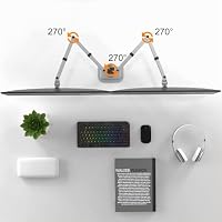 Pholiten Monitor Halterung für 13-42 Zoll LED LCD Bildschirm bis zu 10 kg, Monitor Arm für 2 Monitore, Höhenverstellbar Schwenkbar Neigbar Monitorhalterung, max.VESA 100x100mm, Silber, MD97442LS – Ansicht 4