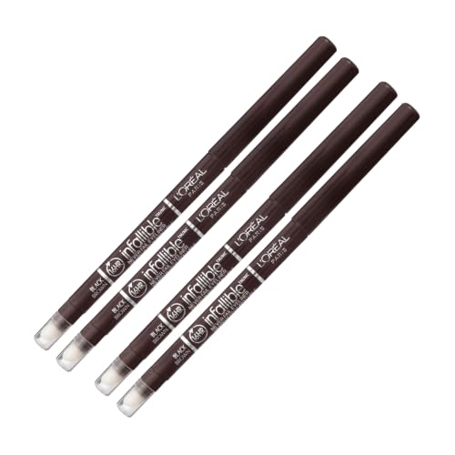 L'Oreal Paris Makeup Infallible Never Fail Original Mechanical Pencil Eyeliner with Built in Sharpener, Black Brown, 0.008 oz., 1 Count (Pack of 2)