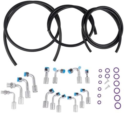 AC Hose Kit 10ft/6ft/9ft Replacement for Buick Chevy Cadillac GMC Cars Truck Vehicle Air Conditioning Ext Length Hoses with Fittings and Rings