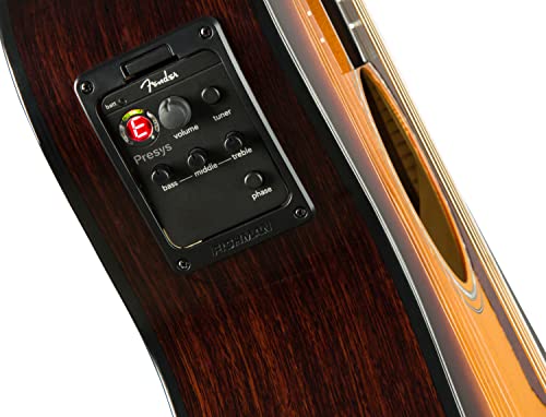 Image of Fender CC-140SCE Concert Cutaway Acoustic Guitar, Sunburst, with Case