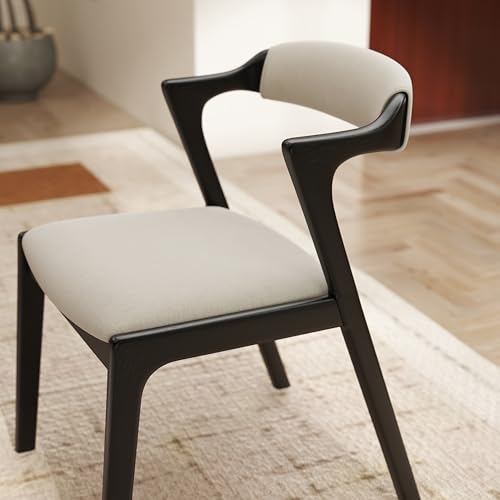 Roundhill Furniture Lavin Black Finish Upholstered Dining Chairs, Set of 2 by Roundhill Furniture - Used condition - Image 5