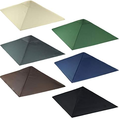 freigarten.de Replacement Roof for Gazebo, Antique Sand, Waterproof Gazebo Material, 3 x 3 m, Panama PVC Soft 370 g/m², Extra Strong Model 3, Anthracite Colour Cover