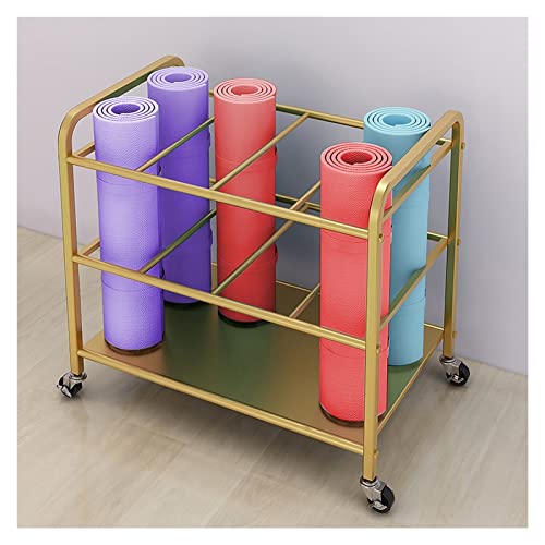 Eiwitany Premium Yoga Mat Holder - Large Metal Organizer Basket for Home, Gym & Studio, Stylish Storage for Fitness Gear,Space-Saving (Gold)