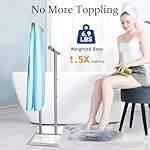 Kayfia 40" Standing Towel Rack with Weighted Marble Base, Width Adjustable & Taller Bathroom Towel Rack Stand, 2-Tier Towel Racks for Bathroom, Multiple Spaces Stainless Steel Brushed Finish - Image 3
