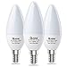 QNINE E14 LED Kaltweiße Glühbirne, E14 LED 5000K Kerze Birne, 6W(ersetzt 50W Lampe), kaltweisse Glühbirne Kerzenform, 540lm, Nicht Dimmbar, 3 Stück
