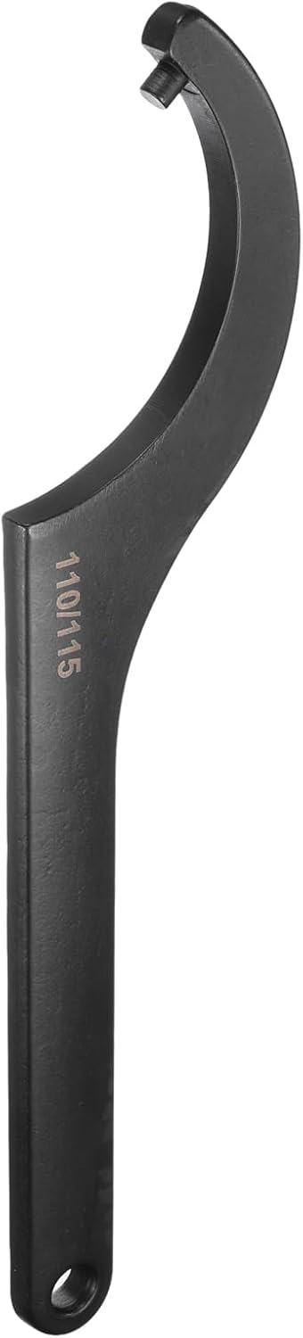 HARFINGTON C Hook Spanner Wrench, 110-115mm C Pin Motorcycle Shock Nut Chrome Vanadium Spanner Wrench Tool with 8mm Round Head for Machine, Vehicles, Mechanical