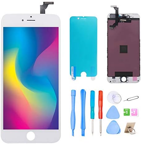 Srinea Screen Replacement for iPhone 6 Plus 5.5'' White, LCD Display Touch Screen and Digitizer Frame Assembly with Full Repair Kit for iPhone 6 Plus