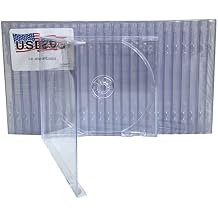 USDISC CD Jewel Cases Standard 10.4mm, Single 1 Disc, Clear, Pack of 200