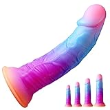 ZWYUAN Leuchtend Anal-Dildo mit Starker Saugnapf Flüssigsilikon 4 Größen (S/M/L/XL) Realistisches Dildos Sexspielzeug für Anfänger & Paare Dick Analplug Butt Plug Fantasy Sextoy Männer und Frauen（S）