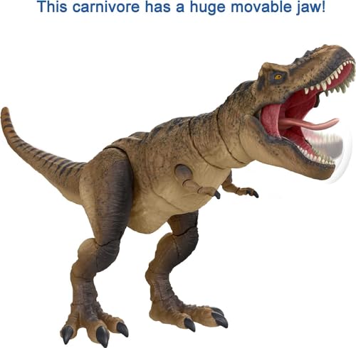 Image of Mattel Jurassic World Mattel Jurassic Park Hammond Collection T Rex, Tyrannosaurus Rex Collector 24-in Dinosaur Figure, Deluxe Articulation