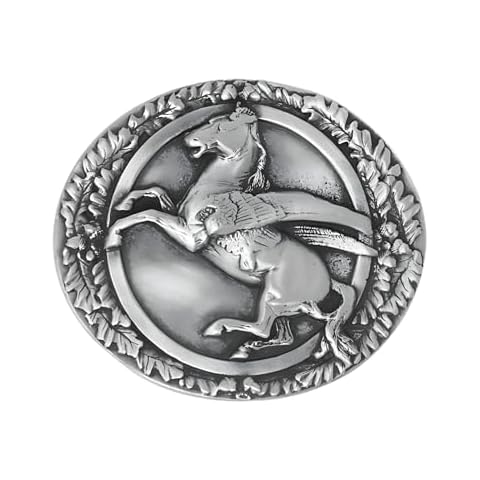 Pegasus Pewter Belt Buckle with Velvet Bag Cover