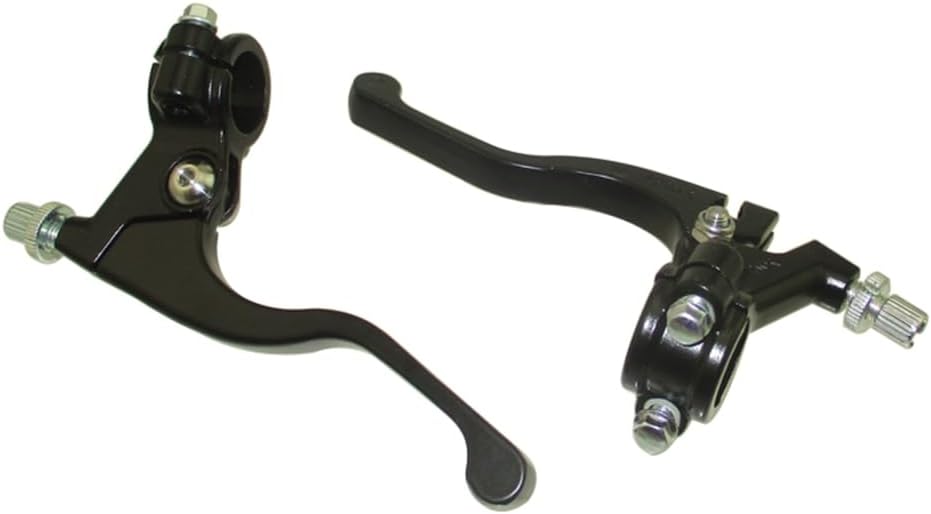 Shorty Handle Clutch Brake Levers For Honda XR CRF Kawasaki KLX110 Suzuki DR-Z Yamaha PW80 TT-R Pit Dirt Bike (Black)