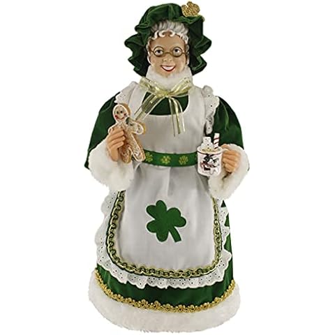 Windy Hill Collection Luck o' The Irish Mrs. Claus 16" Inch Standing Figurine Figure Decoration 161067 Cover