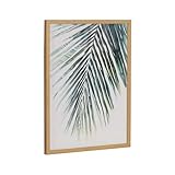 Kate and Laurel Tropical Modern Botanical Palm Framed Wall Art by The Creative Bunch Studio; 12x16 Gold; Soft Palm Frond Art for Wall