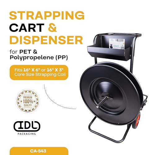 Image of IDL Packaging Strapping Cart & Dispenser for PET Strapping (16 inch x3 /6 inch Core)