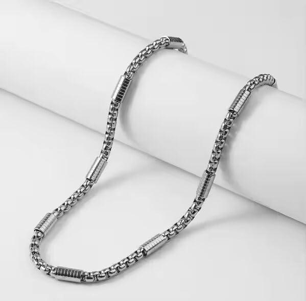 Image of THE MEN THING Chain for Men, Luxury Pure Titanium Steel Chain | Silver Stainless Steel Chain | Necklace Jewellery for Men & Boys