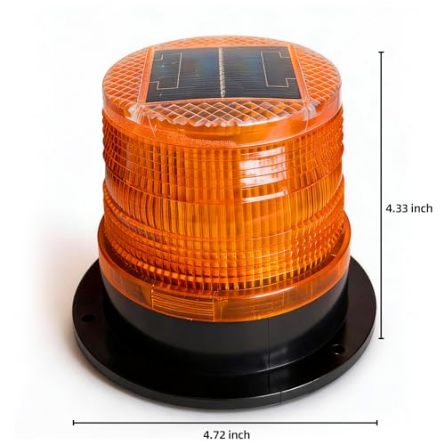QingRain Solar Strobe Warning Light, Amber LED Beacon with Magnetic Base by QingRain - Image 6