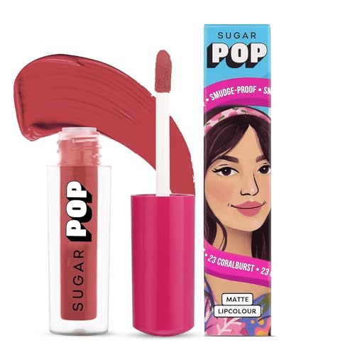 Image of SUGAR POP Matte Lipstick | Smudge-Proof | Vitamin E | Long Lasting 8 Hrs | Lip Colour For Women | 1.6 ml - 23 Coralburst