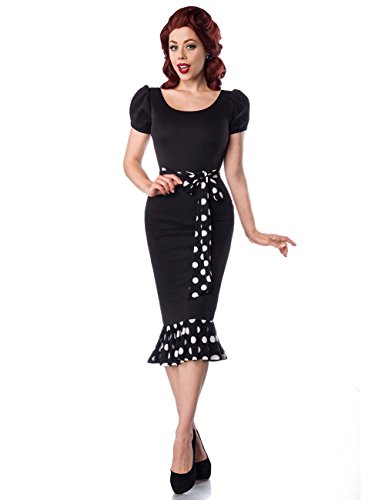 Preisvergleich Produktbild Belsira - Jersey-Kleid mit Puffärmeln - schwarz / weiß - L