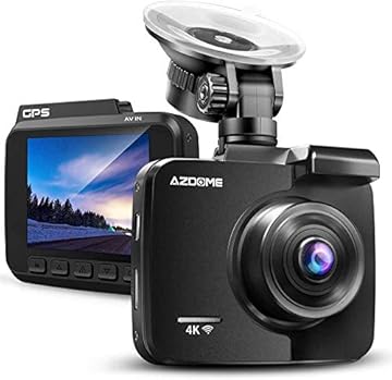 AZDOME UHD 4K Dash Cam 2160P, GPS WiFi Dashboard Car Camera DVR Recorder with G Sensor, WDR,170° Wide Angle, Night Vision, Loop Recording, Parking Monitor, Support 128GB Max