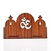 Tarini Gallery Wooden Wall Mounted Hanging Table top Temple Pooja Mandir God Stand Shelf for Storage and Idols Decoration for Home Office and Gifting (Brown- Om Design2)
