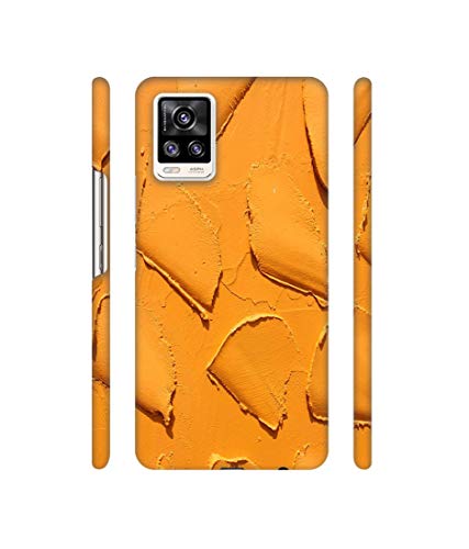 Image of Solimo Plastic Designer Yellow Texture Wall 3D Printed Hard Back Case Backcase for Mobile Cover for Vivo V20
