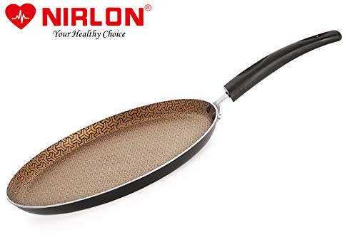 Image of Nirlon Majesty Non Induction Base Non Stick Aluminium 2 Piece Pots and Pan Set [Flat Dosa Tawa 26cm + Deep Kadhai 22cm - 1.8 Liter]