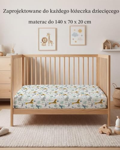 Yoofoss Prześcieradła do łóżeczka dziecięcego 140 x 70 cm dopasowane super miękkie i oddychające prześcieradła do łóżeczka dziecięcego przytulne prześcieradła do łóżeczka dziecięcego 2-pak zielone