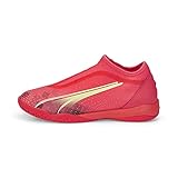 PUMA Ultra Match LL IT + Mid Jr Fussballschuh, Fiery Coral-Fizzy Light Black, 34 EU