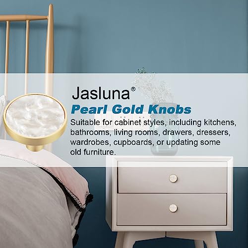 Jasluna 12-Pack Gold Knobs For Dresser Drawers, Brushed Brass Dresser Knobs Pulls, 1-1/4-Inch Knobs For Kitchen Cabinets Hardware Decorative Furniture Knobs #TOP7