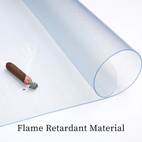 Large (53X45 Inch) Vinyl Office Chair Mat For Hardwood Floor,Heavy Duty,Hombys Plastic Floor Mat For Office Chair And Computer Desk,Easy Rolling For Gaming Chairs,Clear, Flat Without Smell #TOP7