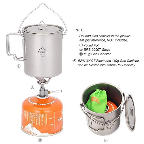 Brs 3000T Backpacking Stove Camping Stove Pocket Stove Portable Propane Stove Ultralight Mini Stove With 1 Extra Backup O-Ring #TOP6