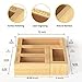 Migarndy 4-Size Bamboo Drawer Organizer for Food Storage Bags | Stackable Kitchen Organizer (Gallon/Quart/Sandwich/Snack) - Handcrafted with Natural Material
