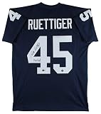 Notre Dame Rudy Ruettiger Authentic Signed Navy Blue Pro Style Jersey BAS Wit