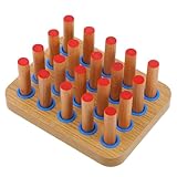 PACKOVE Holzsteckbrett Mit 20 Robusten Stiften Für Handübungen Fingerfertigkeitstraining Und Koordination Bei Halbseitenlähmung Zu Hause Und Therapieeinrichtungen