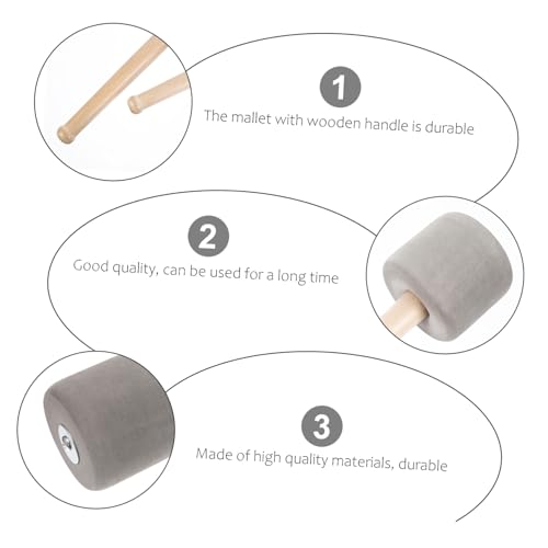 ERINGOGO 2pcs Baquetas para Bombo con Mango de Madera y Cabeza de Espuma, Accesorio para Percusión, Agarre Cómodo, Duradero miniatura 6
