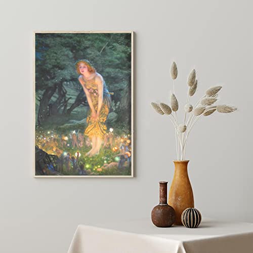 123 Life Midsummer Eve By Edward Robert Hughes Poster Fairy Painting Classical Art Print Renaissance Wall Art Vintage Home Decor For Living Room Bedroom Unframed (Midsummer Eve,30X45Cm/12X18In) #TOP2