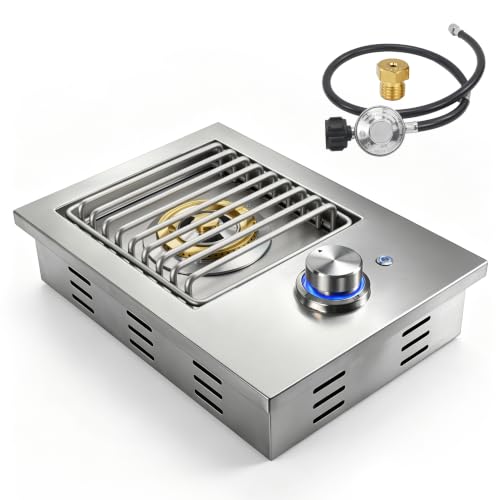 Built-In Single Side Burner for Outdoor Grill with Cover, LED Control Knob
