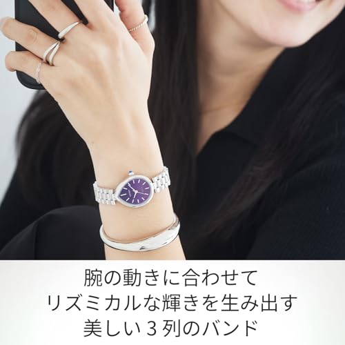 [CITIZEN] 腕時計 CITIZEN L (光発電エコ・ドライブ/防水/パープル) EM1200-55X ドロップ形状 雫 しずく RAINELL Collection サファイアガラス レディース ビジネス アナログ おしゃれ シンプル 上品 可愛い かわいい ギフト 秒針 シルバー 銀 紫 女性ウォッチ ソーラー 商品画像4