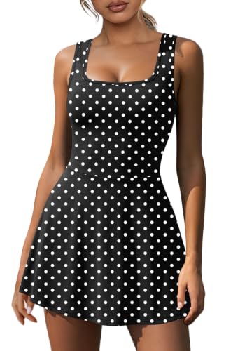 Image of NIASHOT Women's Athletic Dress with Built-in Shorts & Pockets Workout Tennis Golf Active Wear U Neck A-line Dresses