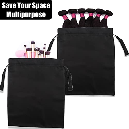 Kaiersi 12 Pcs Silk Satin Wig Bags Satin Bag For Packaging Hair Extensions Wigs Soft Silk Pouches With Drawstring Tassel Travel Bags Hair Tools Storage Bags For Home And Salon Use #TOP5