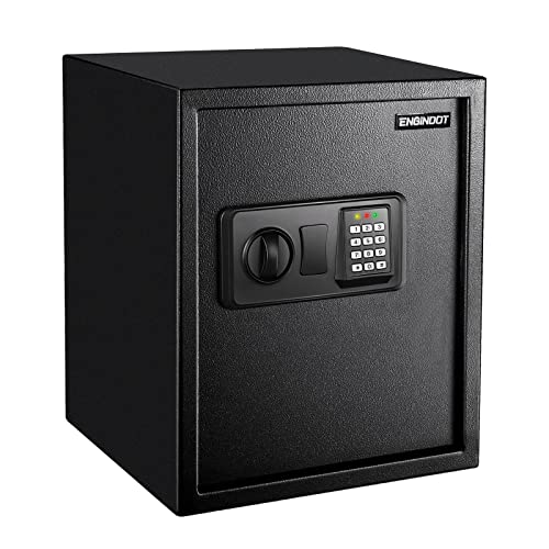 Home Safe, ENGiNDOT 1.52 Cubic Feet Security Safe with Digital Keypad, Double Code System, Mute Mode, Ideal for Home Cash, Jewelry, Documents (13.8" x 13.0" x 16.5") - 42SA