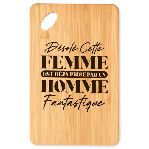 Planche à découper en bambou résistant plateau apéro gravé pour bar
